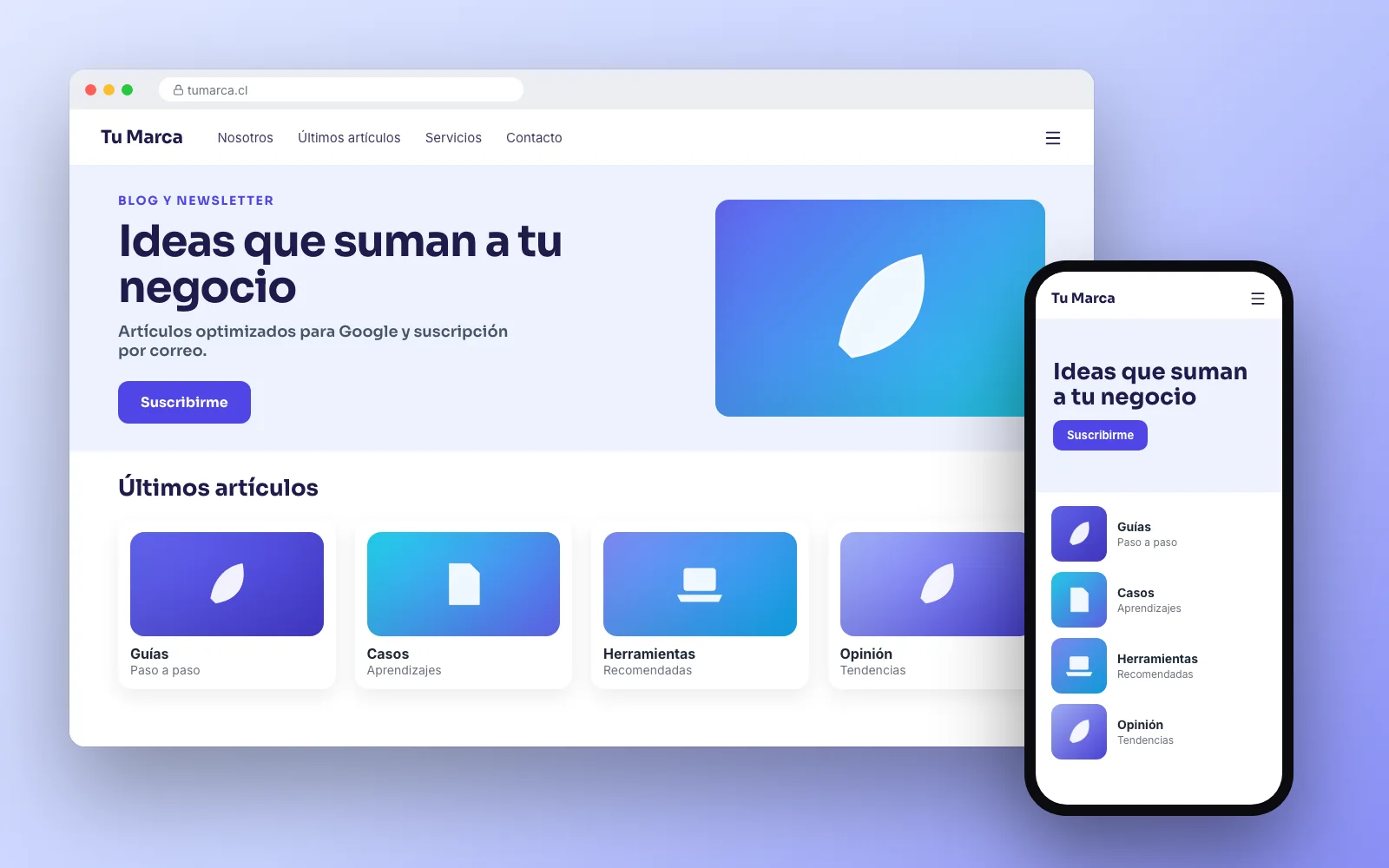 Diseño de ejemplo: Blog Profesional