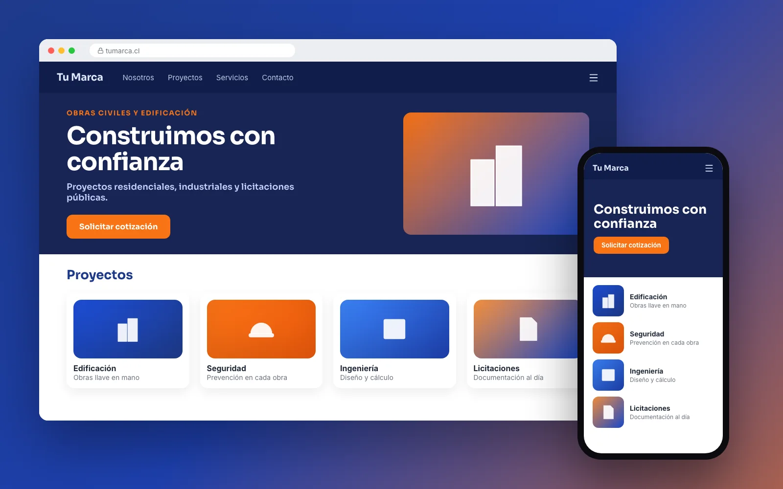 Diseño de ejemplo: Corporativo Constructora