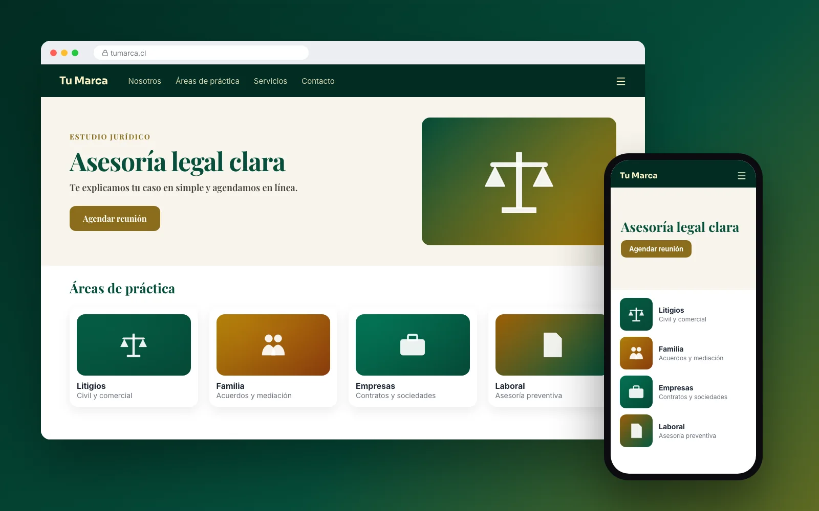 Diseño de ejemplo: Corporativo Estudio Jurídico