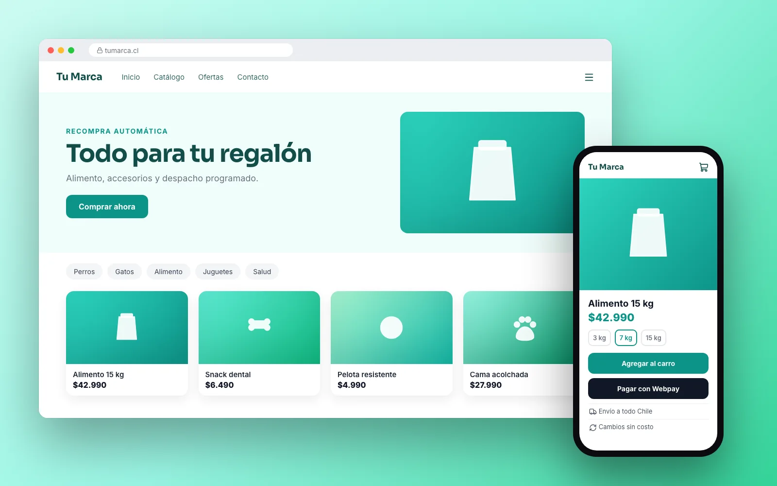 Diseño de ejemplo: E-commerce Mascotas