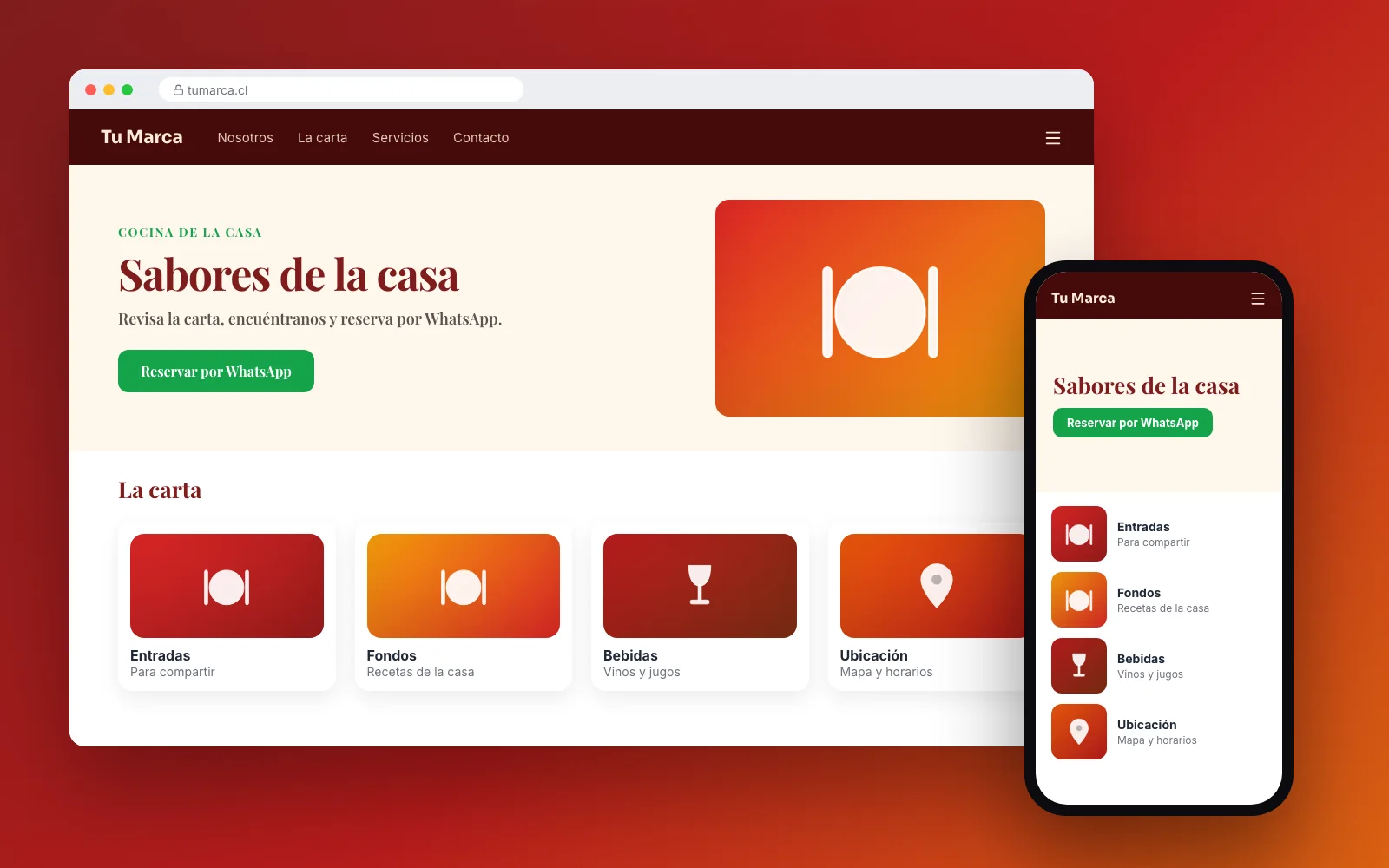 Diseño de ejemplo: Landing Restaurante
